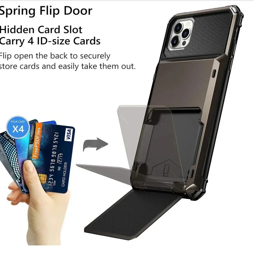 Vofolen‎ Rugged Card Holder Case Kickstand Samsung Galaxy S9 Plus Gunmetal Grey